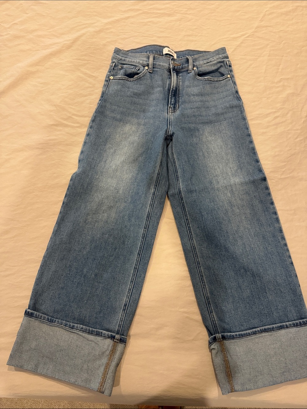 High-Rise Wide-Leg Women's Jeans in Medium Blue Denim